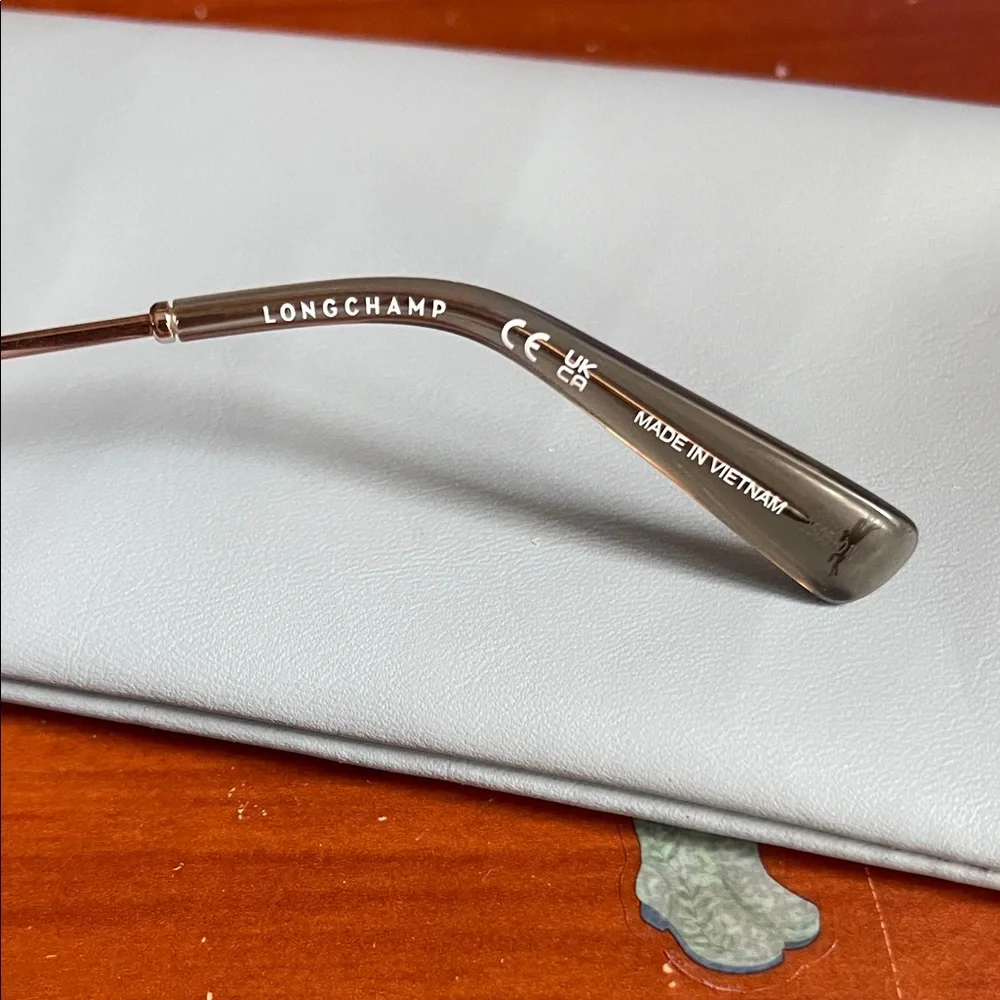 Longchamp Octagonal Metal Frame Sunglasses in gold and gradient brown - Picture 4 of 4